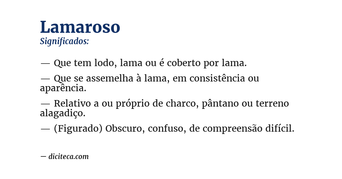 Significado de lamaroso