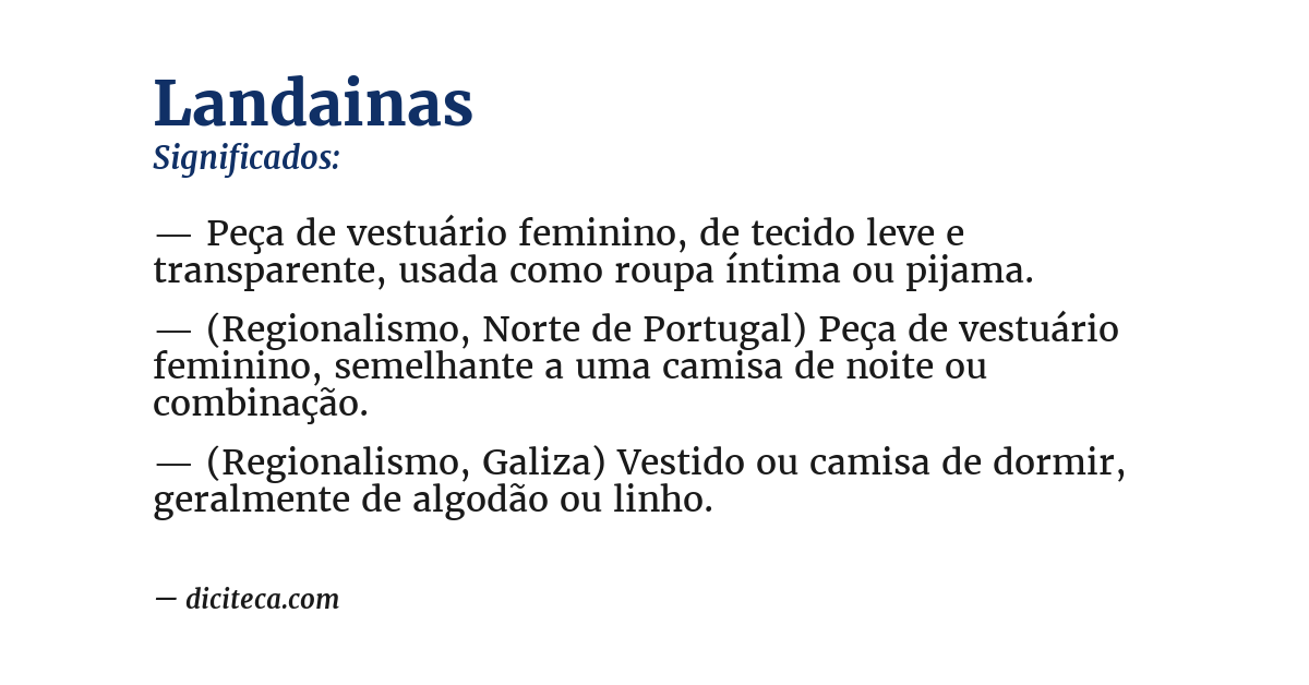Significado de landainas
