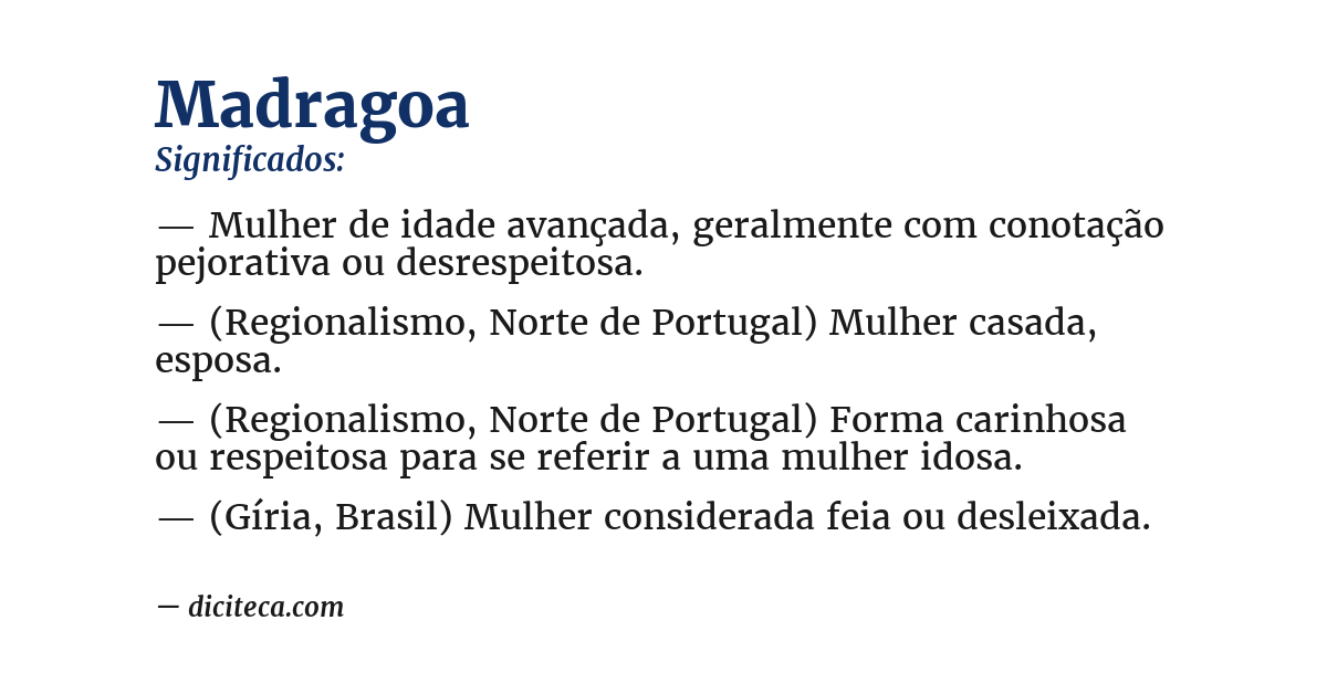 Significado de madragoa
