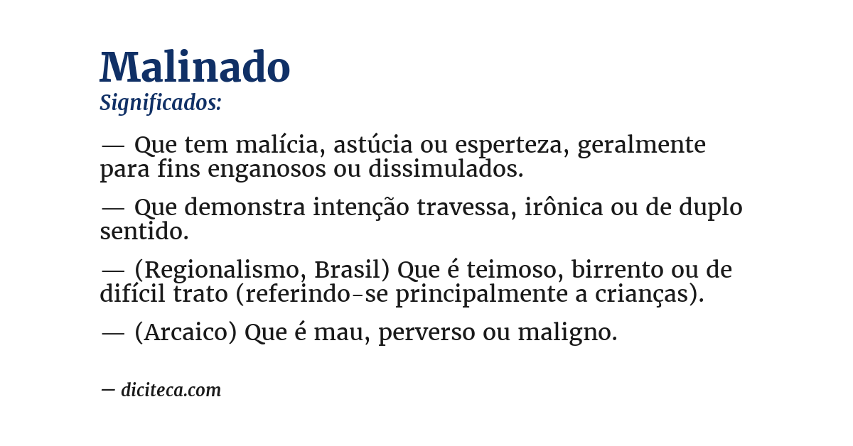 Significado de malinado