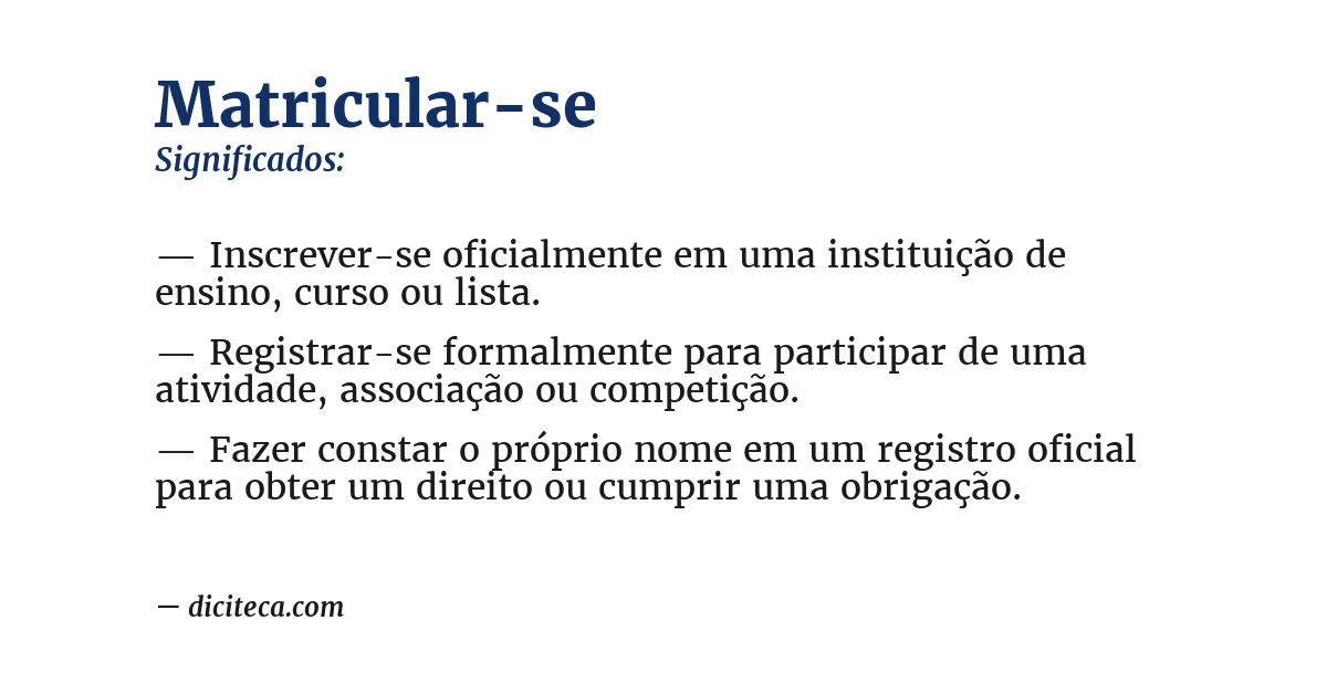 Significado de matricular-se