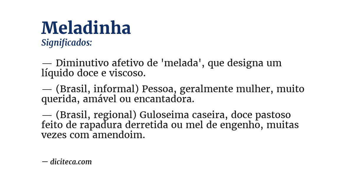 Significado de meladinha