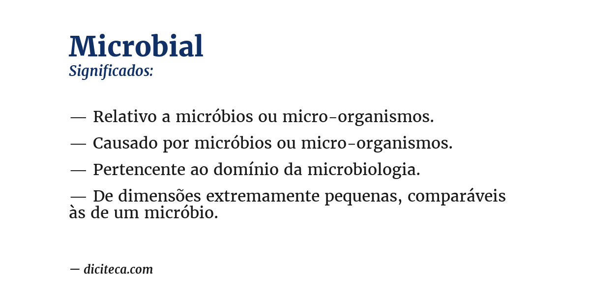 Significado de microbial