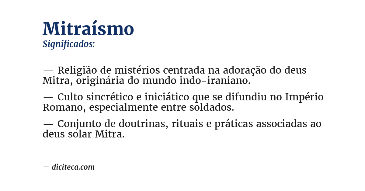 Significado de mitraísmo