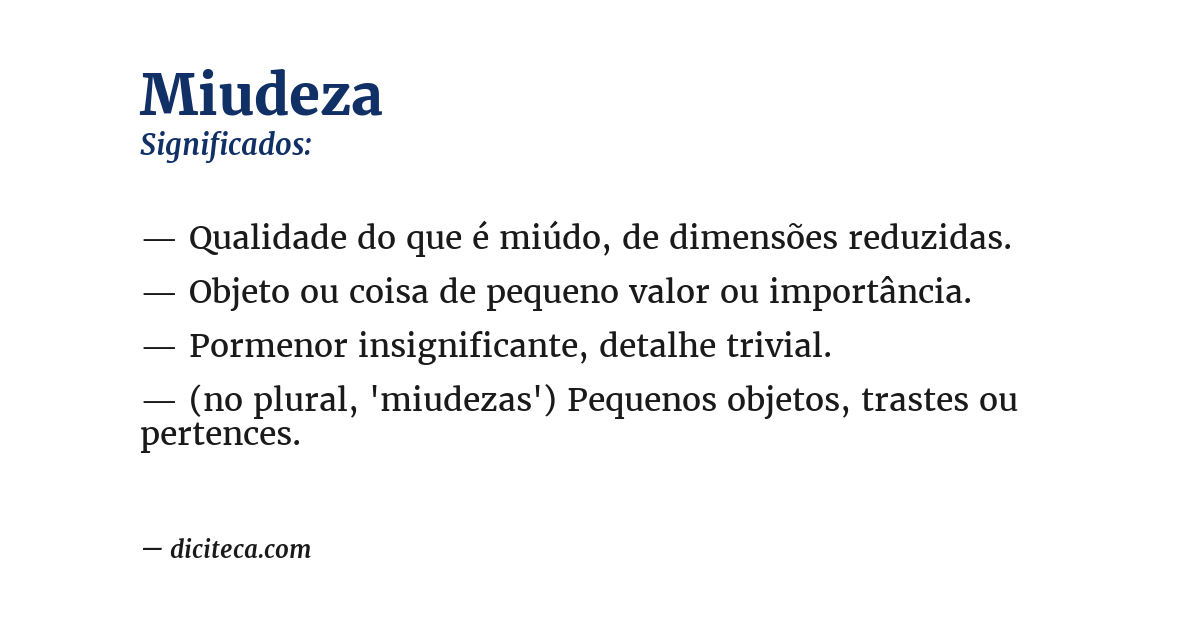 Significado de miudeza