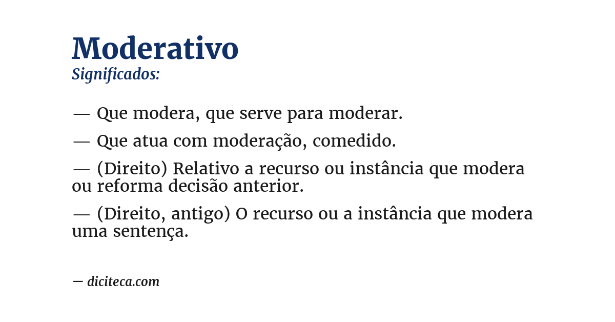 Significado de moderativo