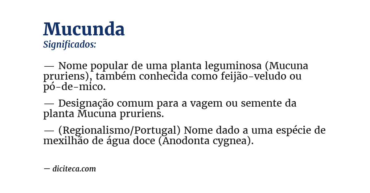 Significado de mucunda