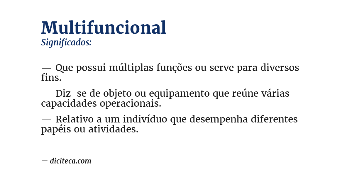 Significado de multifuncional