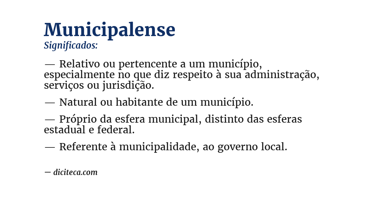Significado de municipalense