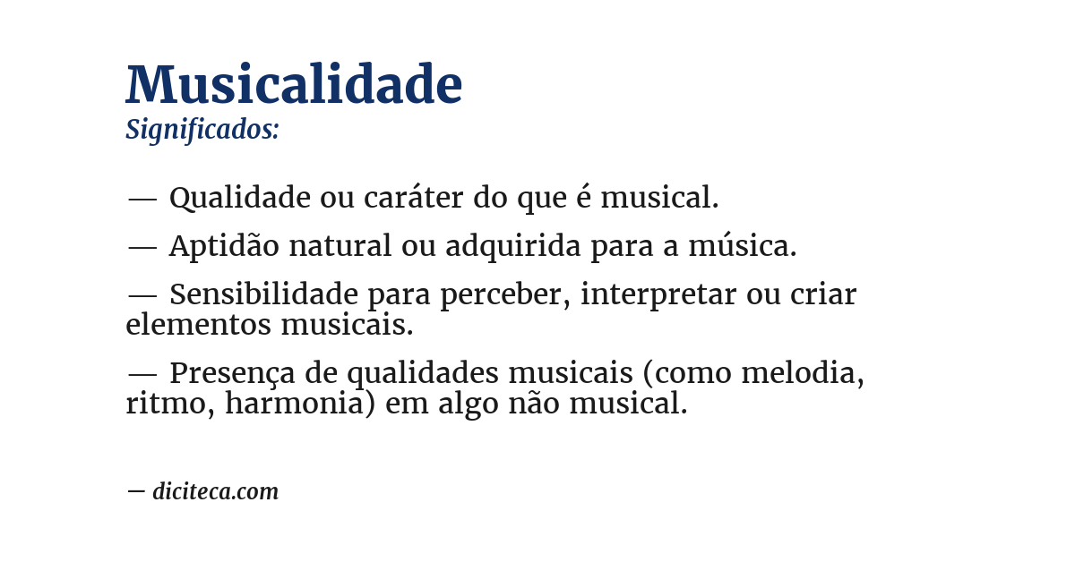 Significado de musicalidade