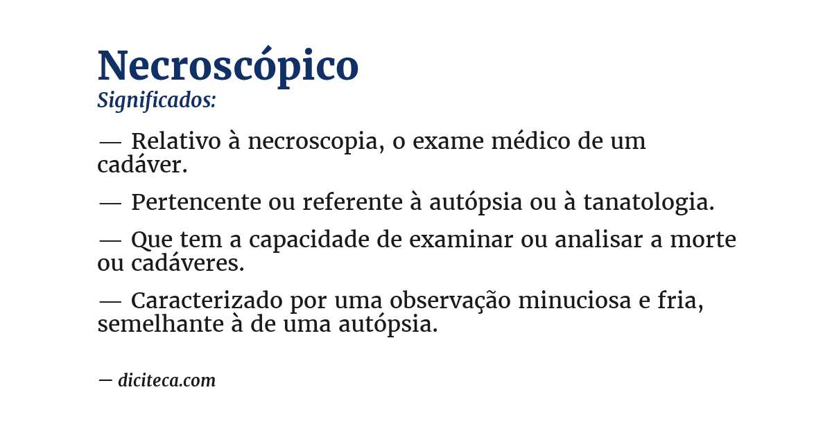 Significado de necroscópico