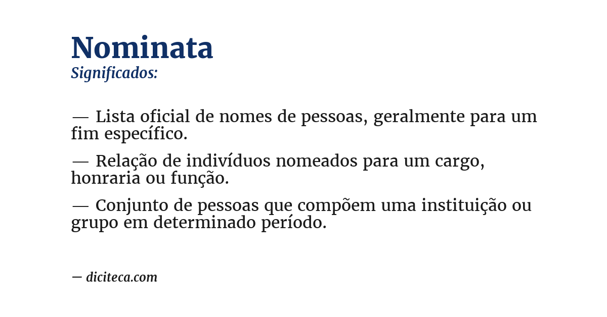 Significado de nominata