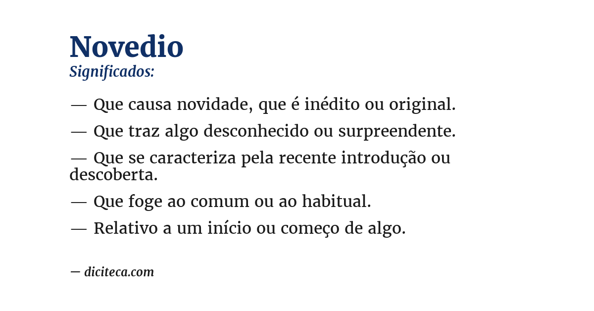 Significado de novedio