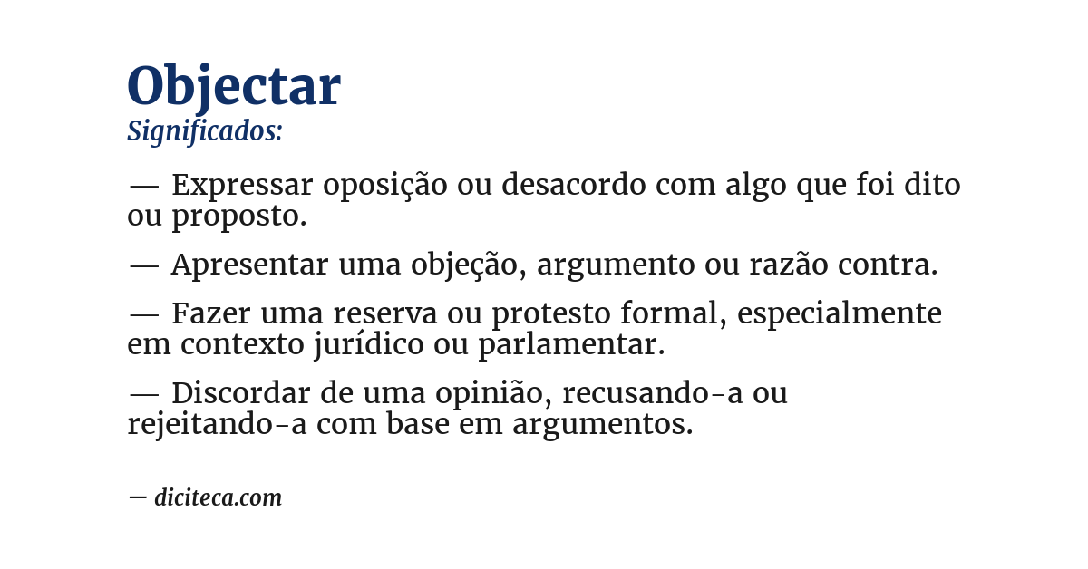 Significado de objectar