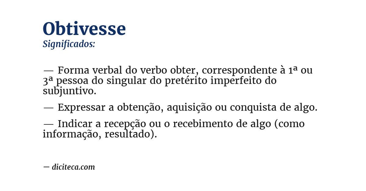 Significado de obtivesse