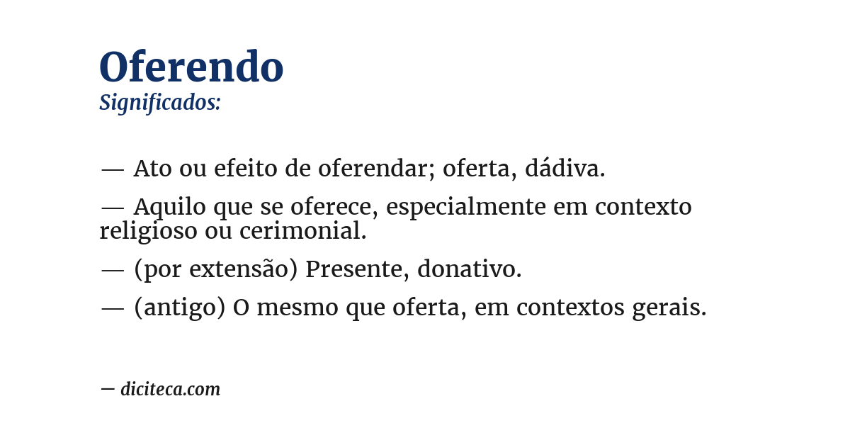 Significado de oferendo