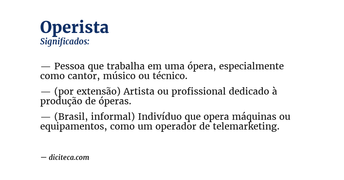 Significado de operista