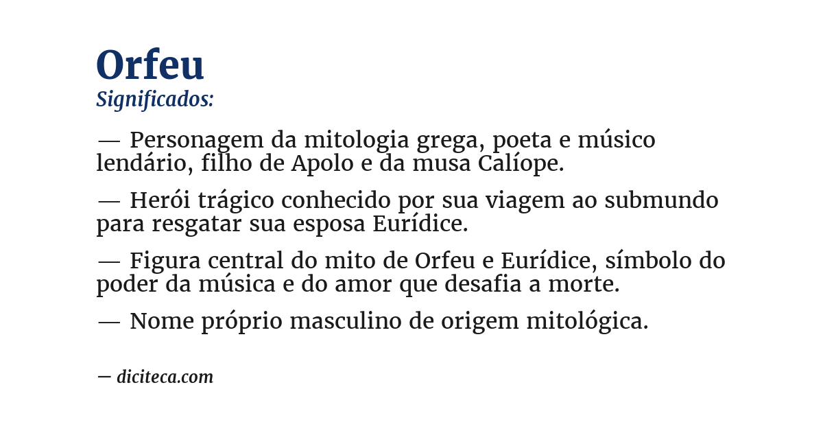 Significado de orfeu