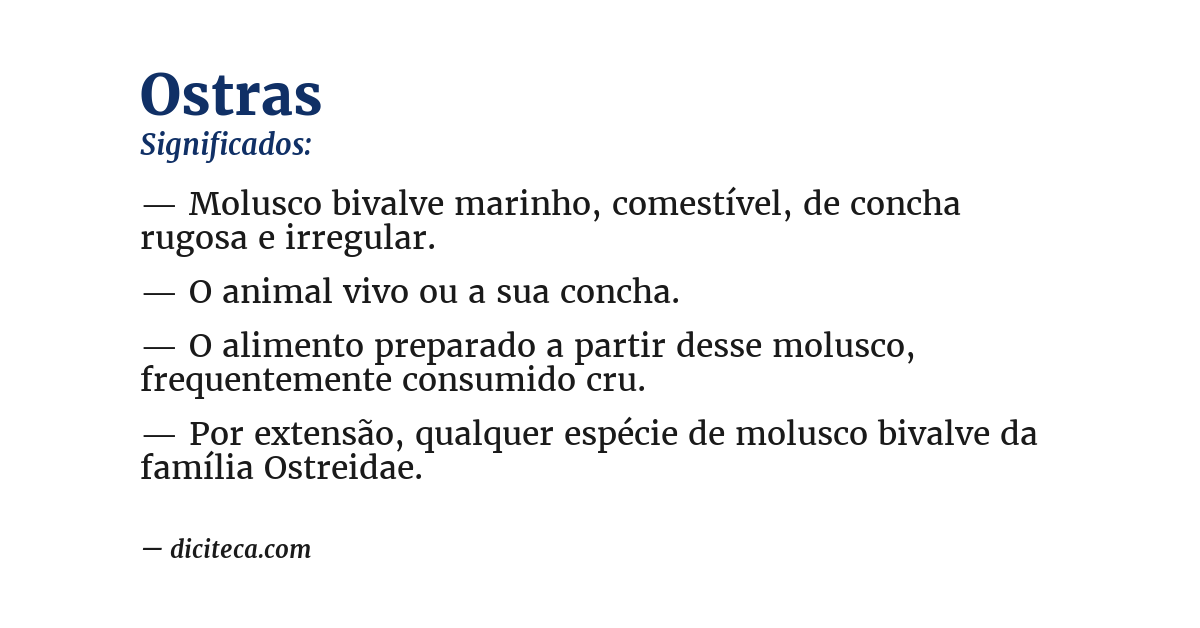 Significado de ostras