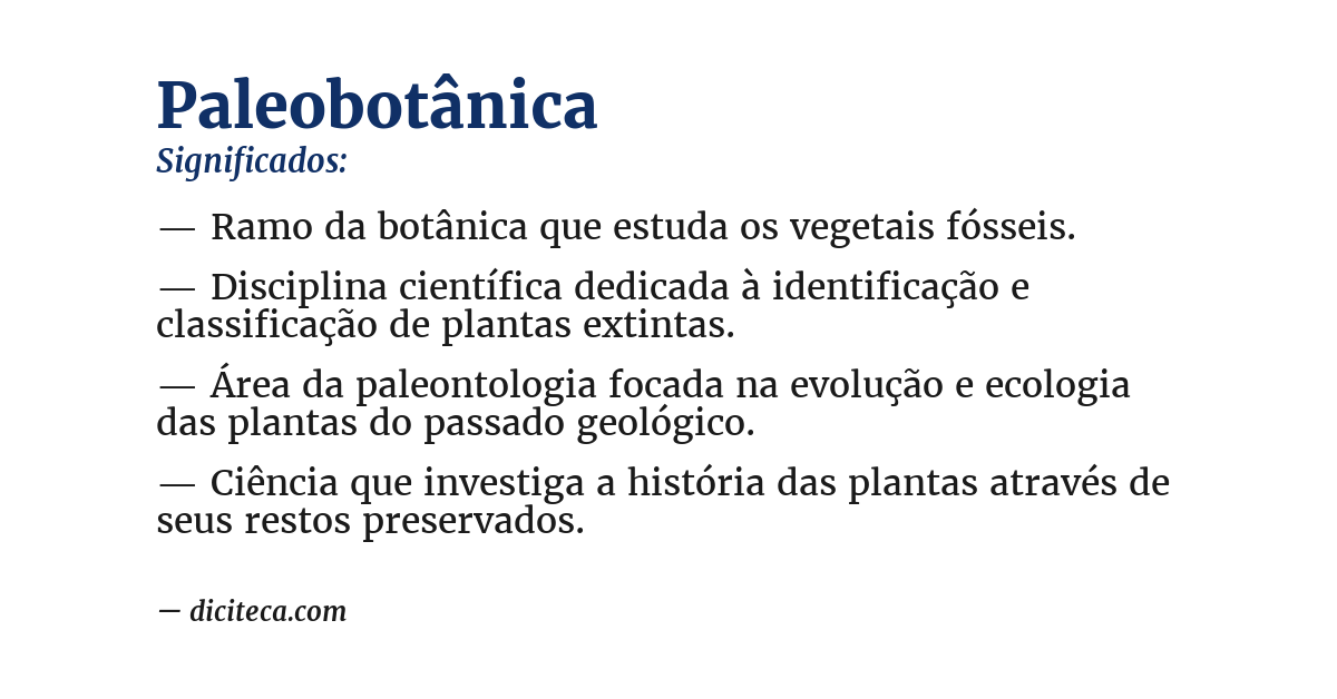 Significado de paleobotânica