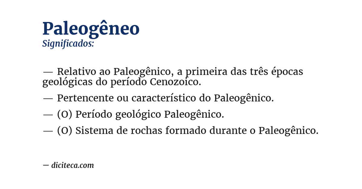 Significado de paleogêneo