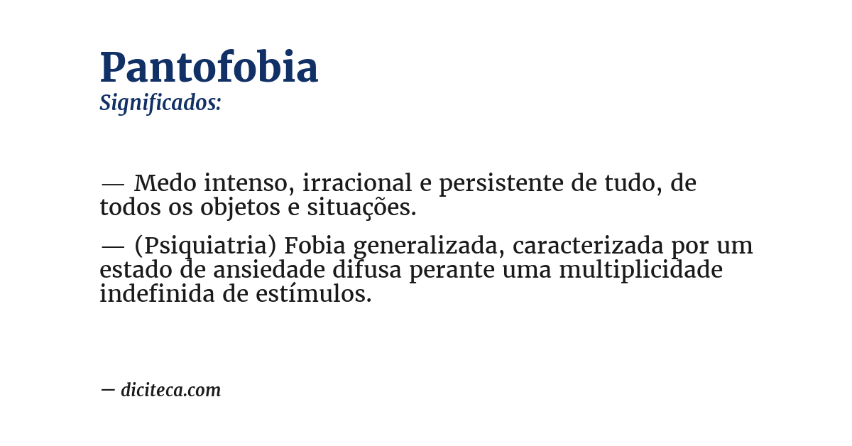 Significado de pantofobia
