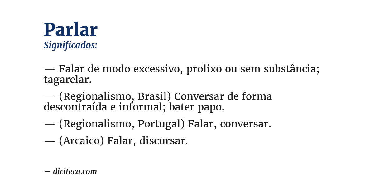 Significado de parlar