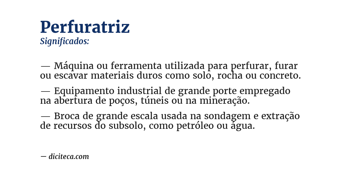 Significado de perfuratriz