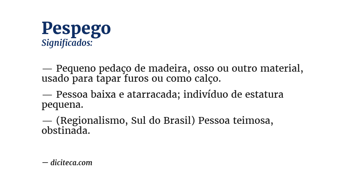 Significado de pespego