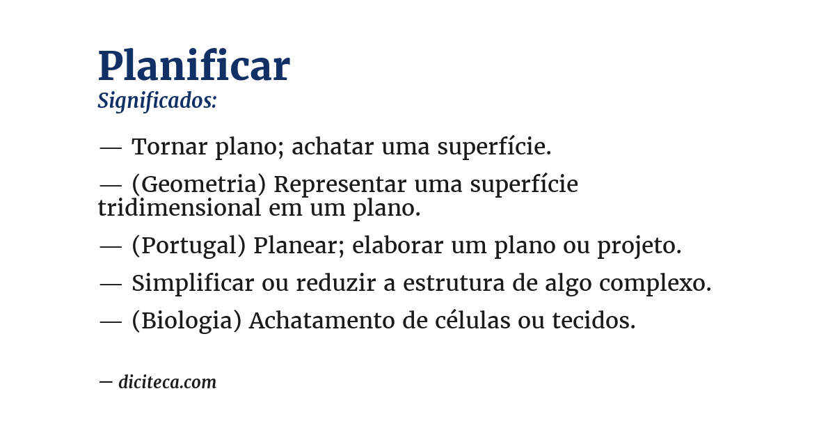 Significado de planificar