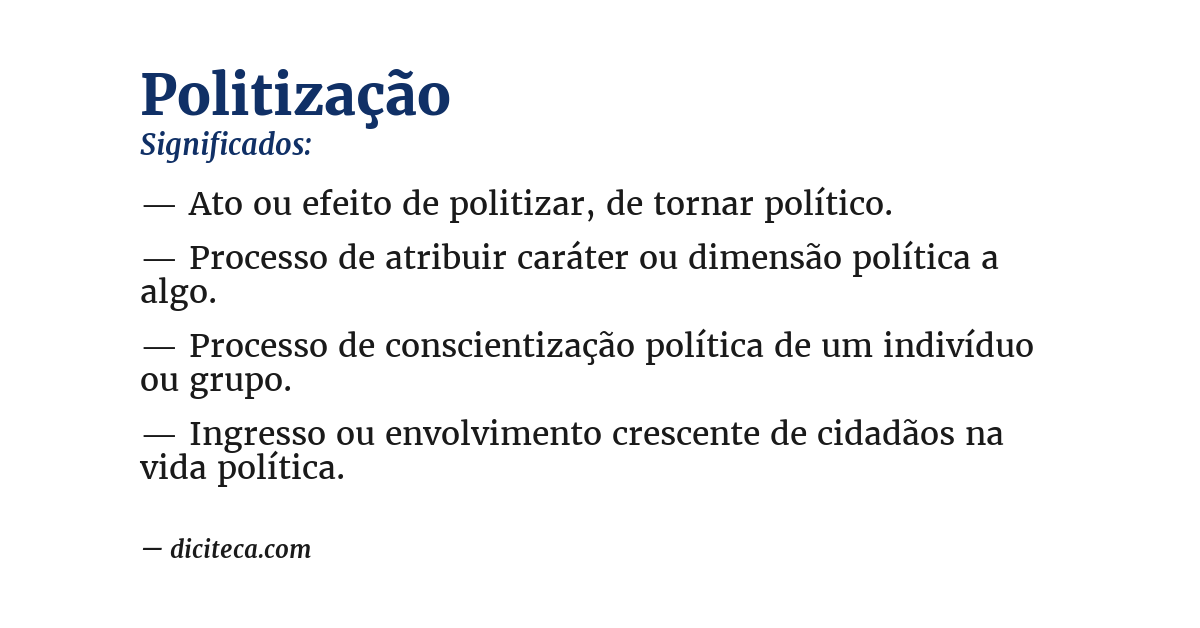 Significado de politização