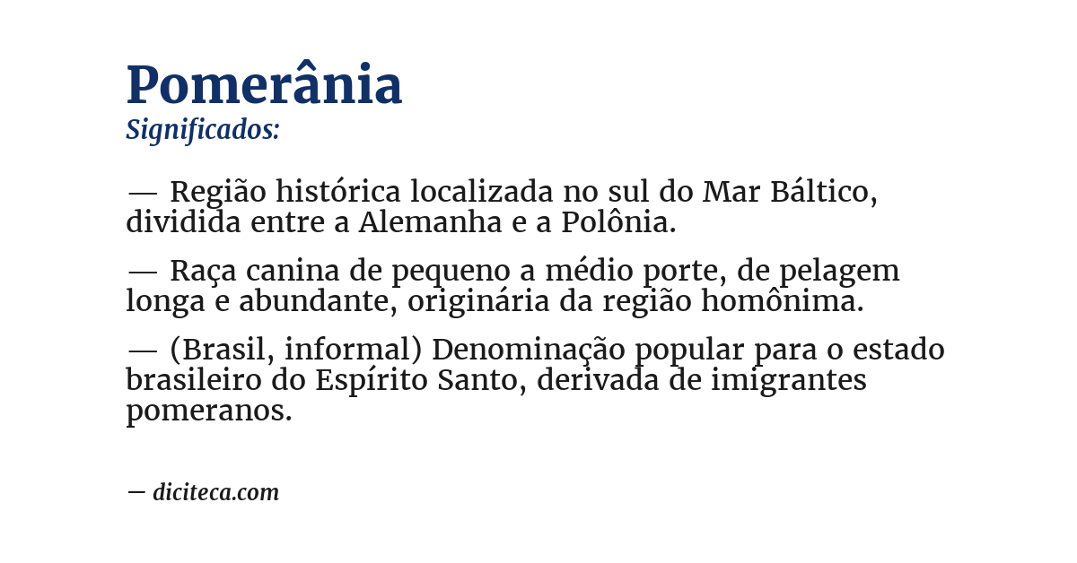 Significado de pomerânia