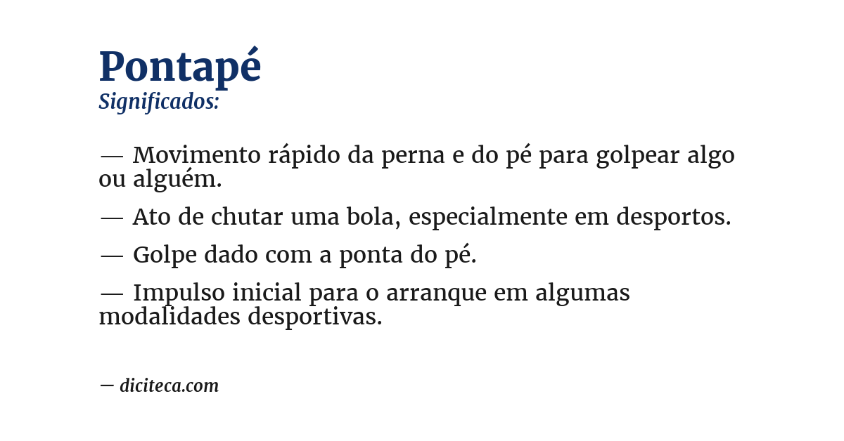 Significado de pontapé