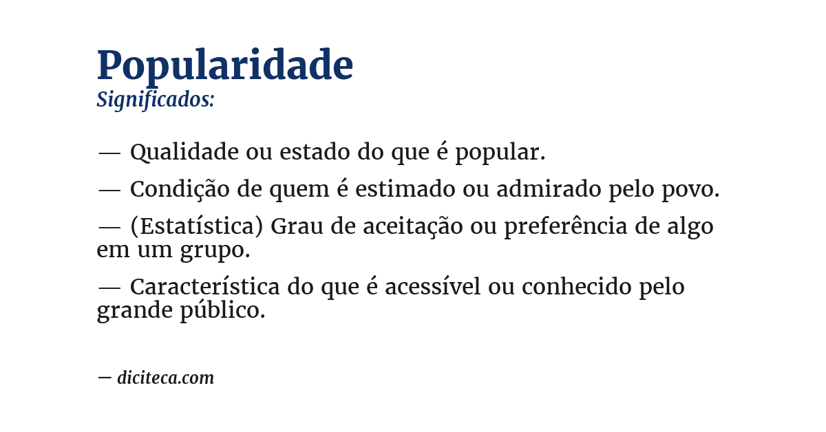 Significado de popularidade
