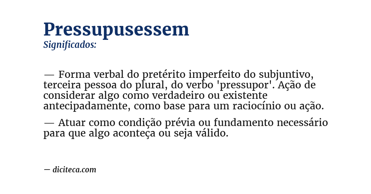 Significado de pressupusessem