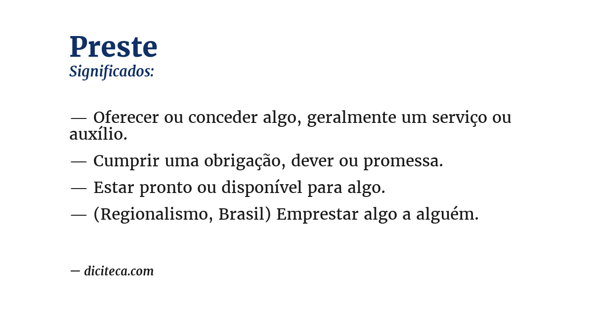 Significado de preste