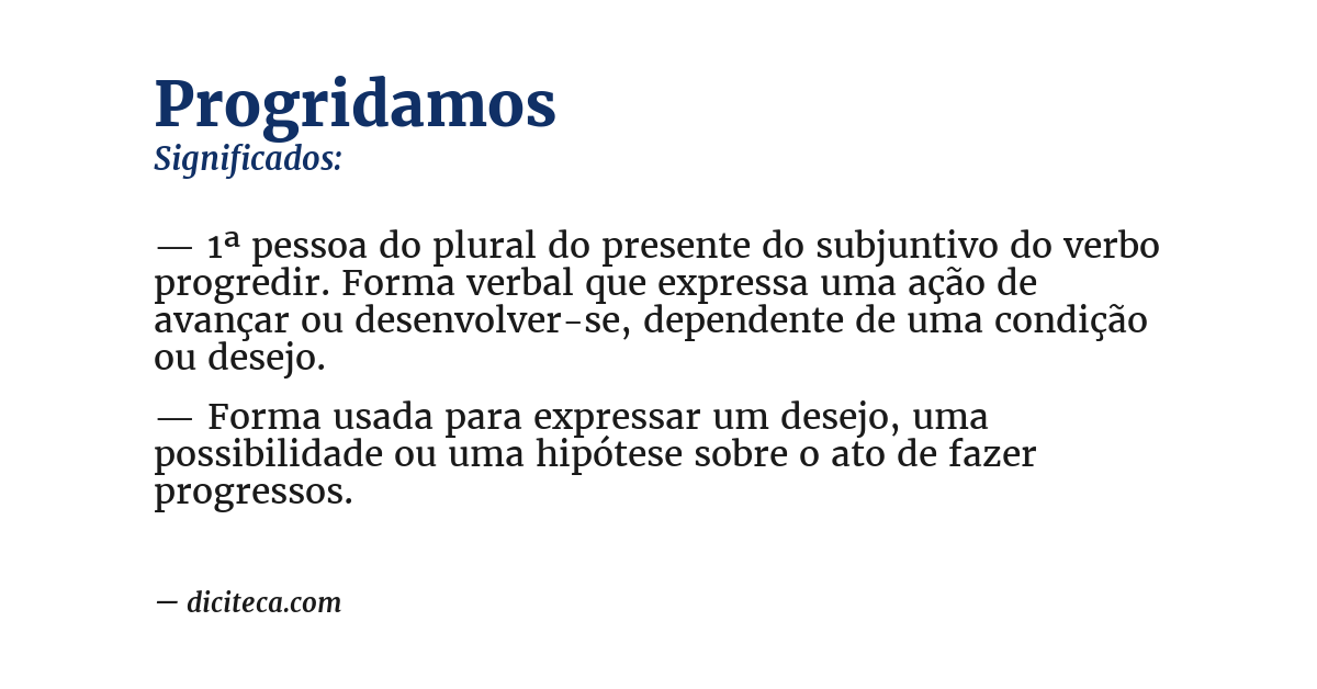 Significado de progridamos