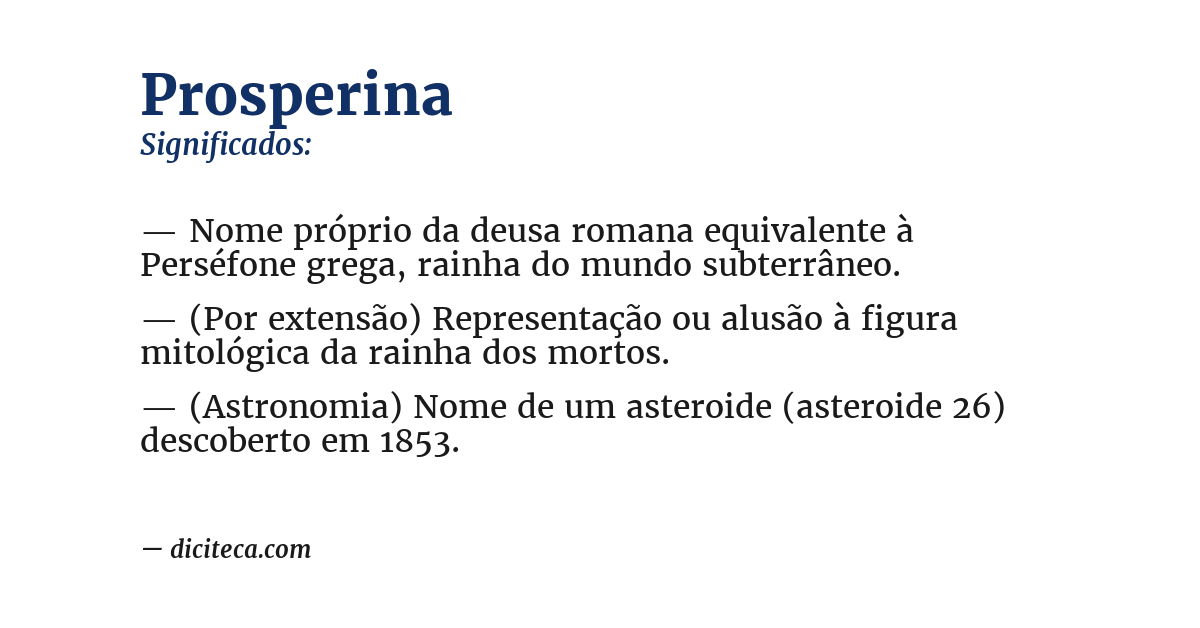 Significado de prosperina