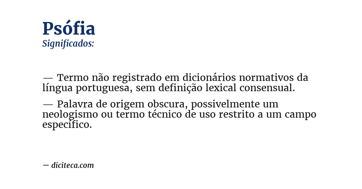 Significado de psófia