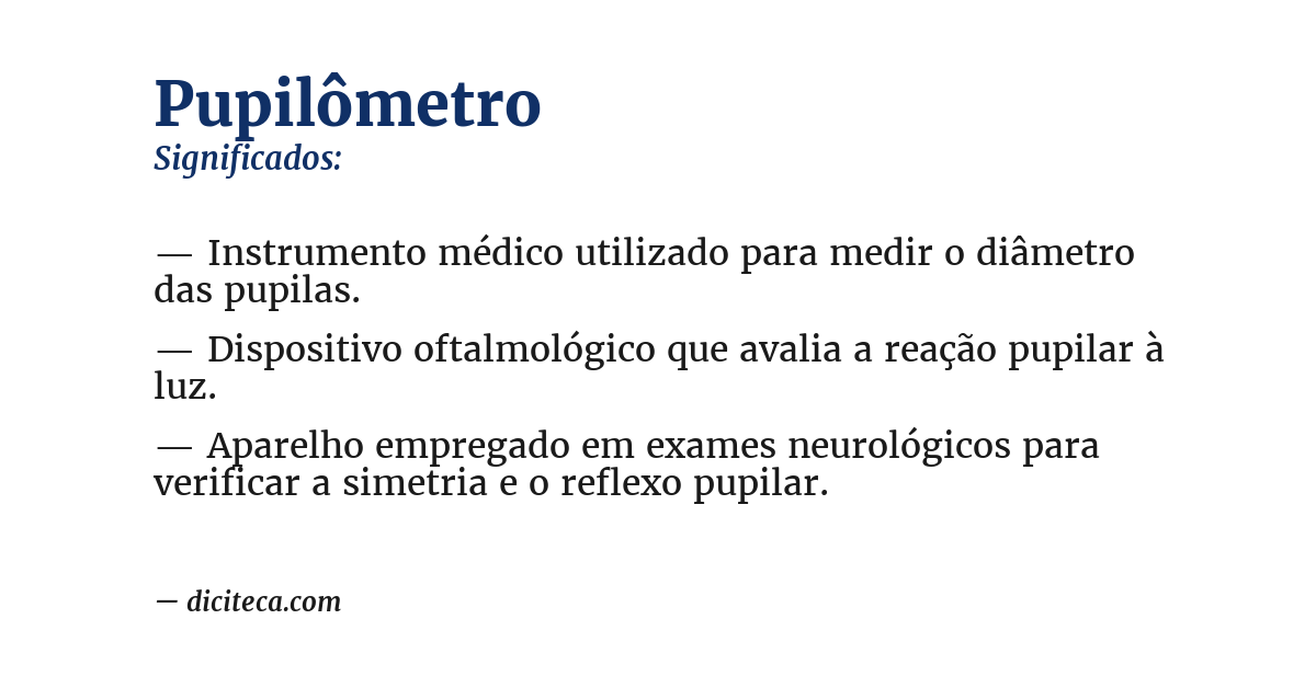 Significado de pupilômetro