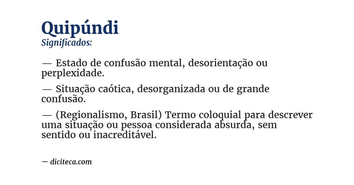 Significado de quipúndi