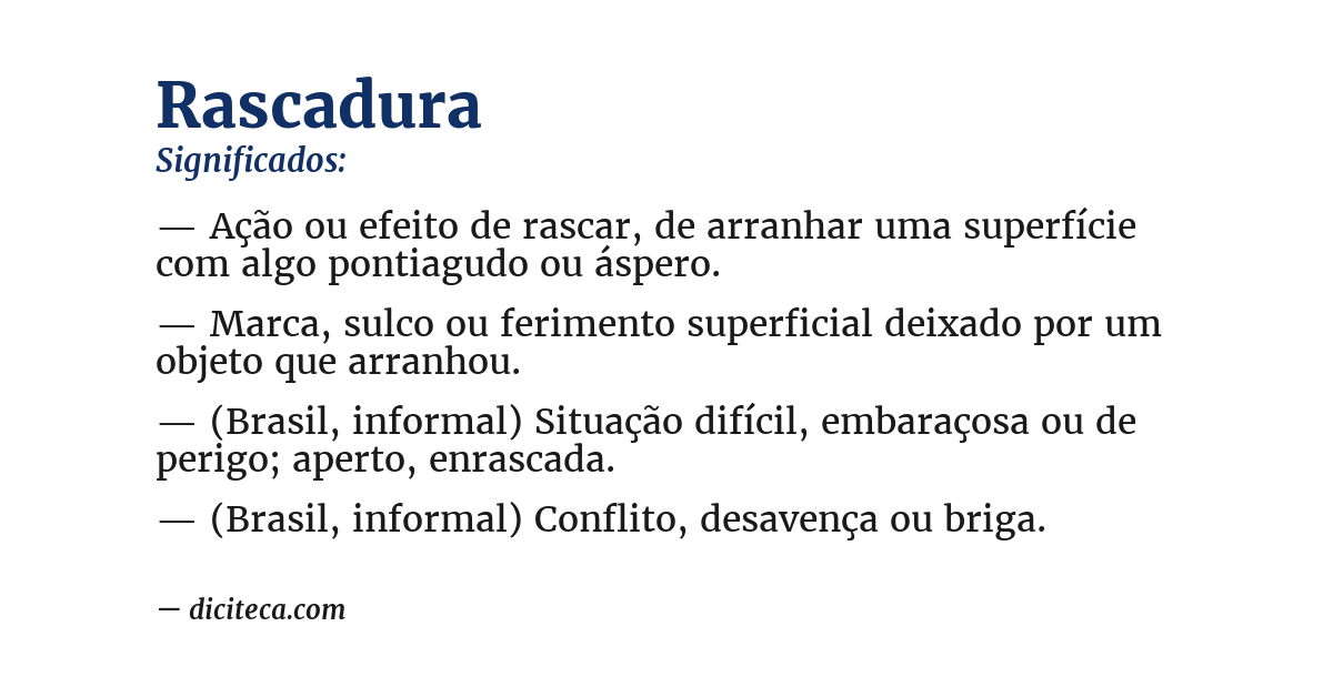 Significado de rascadura