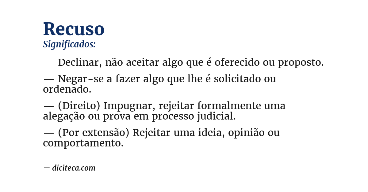 Significado de recuso