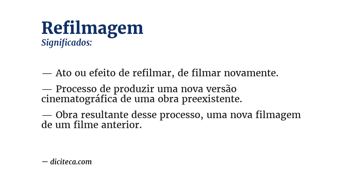 Significado de refilmagem