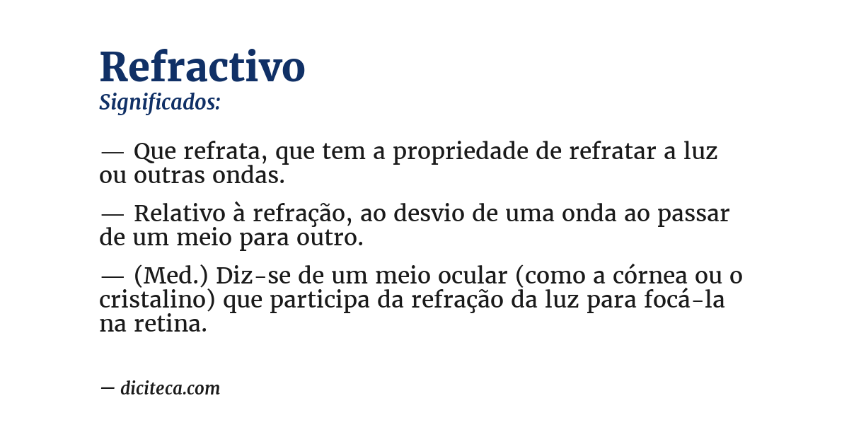 Significado de refractivo
