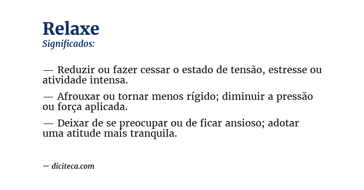 Significado de relaxe