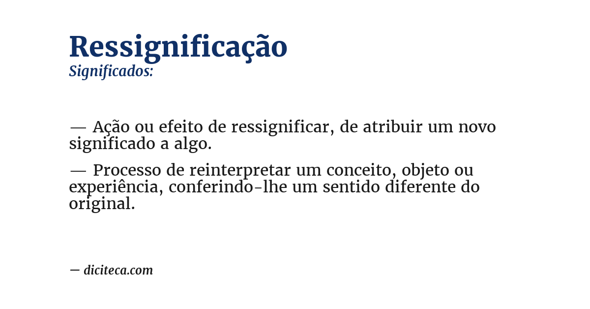 Significado de ressignificação