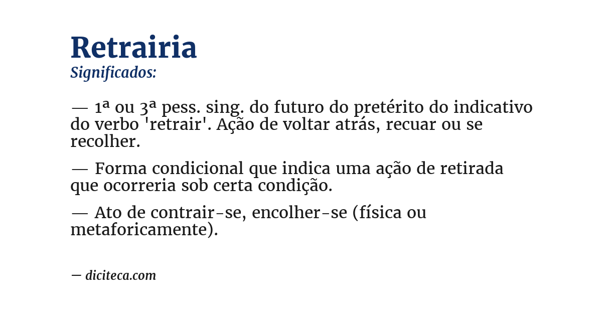 Significado de retrairia