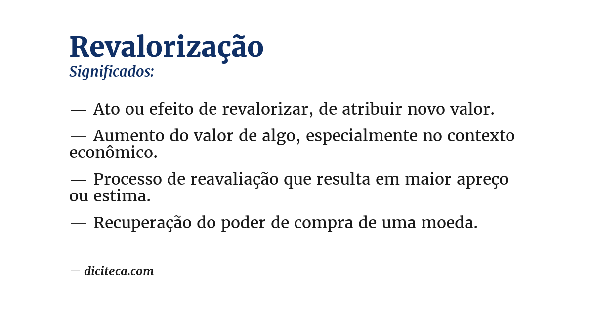 Significado de revalorização