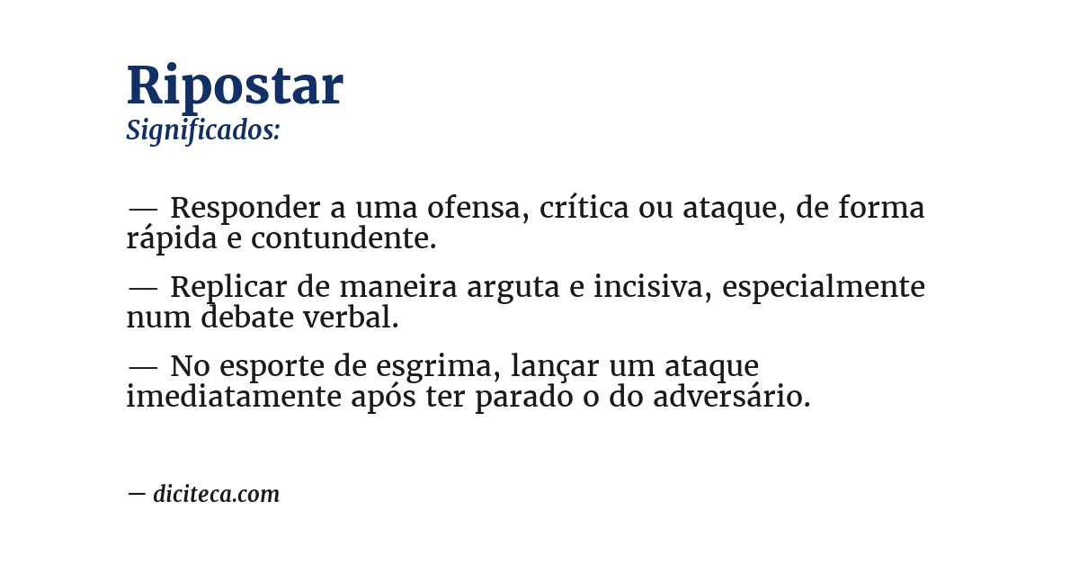 Significado de ripostar